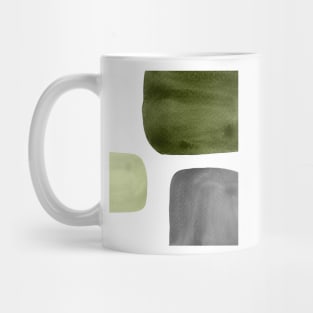 Green and gray organic shapes Mug